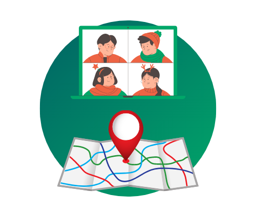 Icon of a livestream and a map